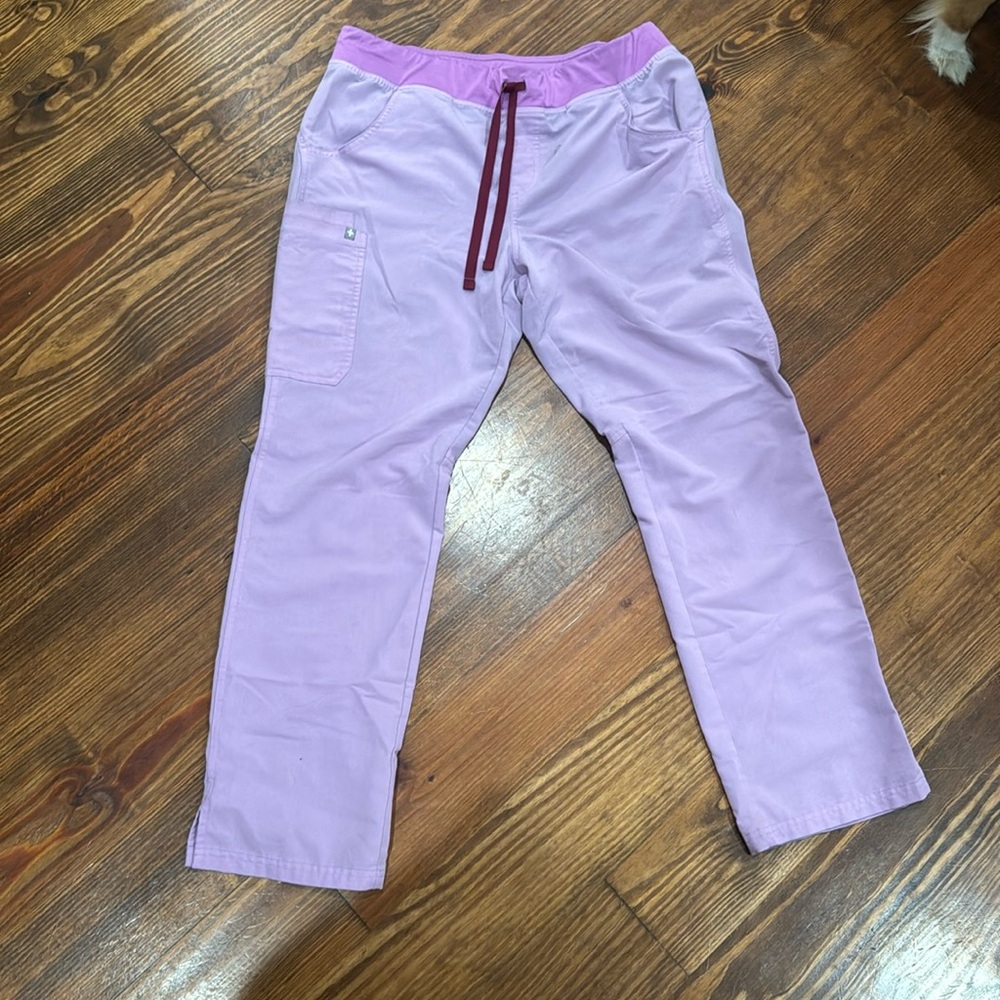 Figs scrubs cargo pants large purple